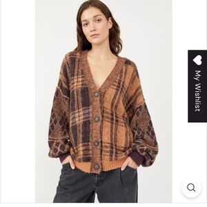 Free People Sepia Cardi in Birchwood Combo